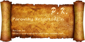 Parovsky Krisztián névjegykártya